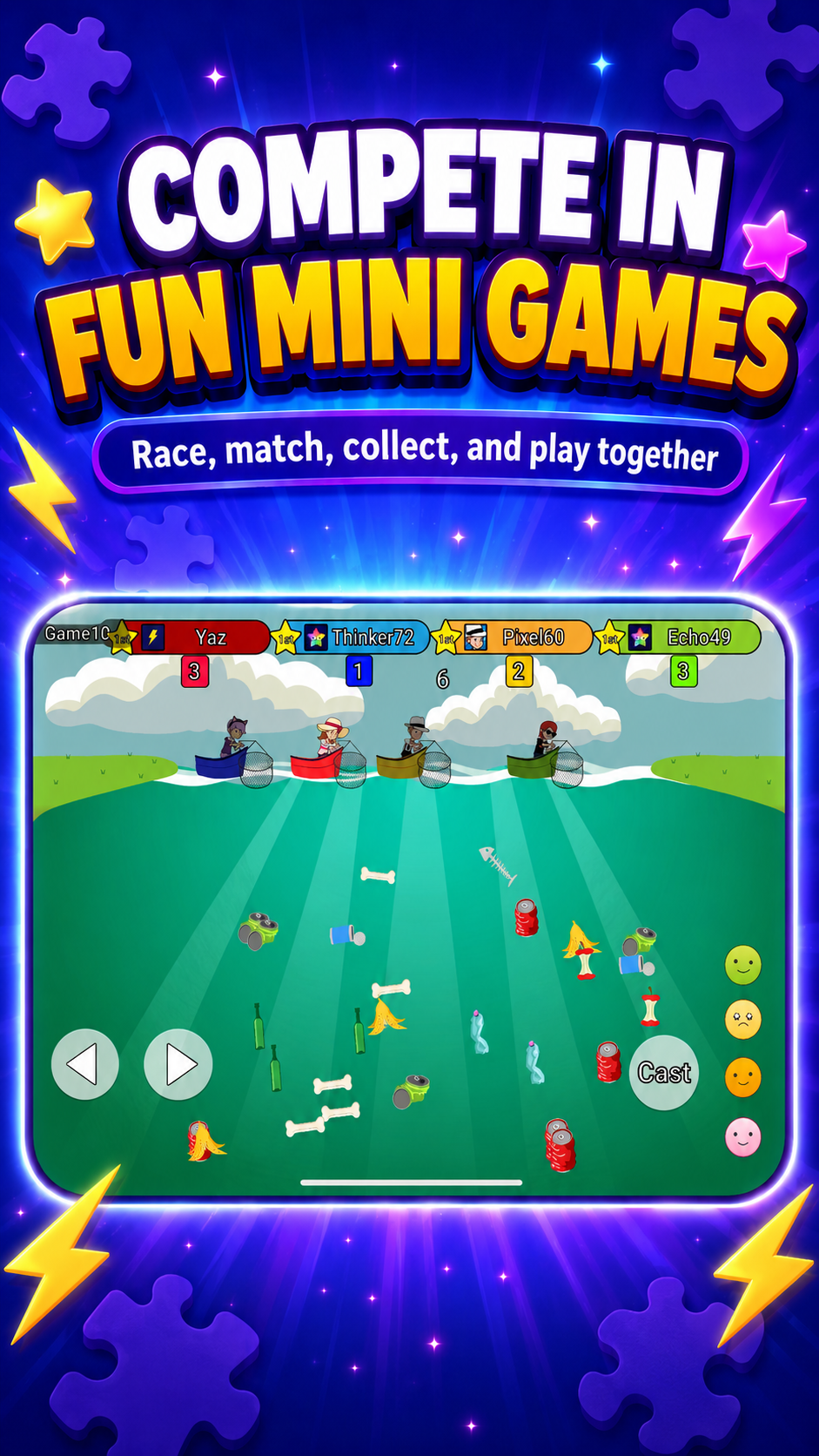 Compete in fun mini-games